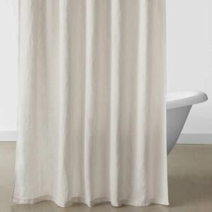 The Citizenry Stonewashed Linen Shower Curtain Sand Thin Stripe – New with Tags